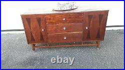MidCentury Modern Walnut & Rosewood Credenza/Buffet By Stanley Furniture Co. #386