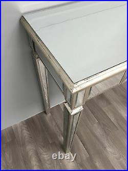 Mirrored Console Desk Bedroom Table Venetian Glass 1 Drawer Retro Storage