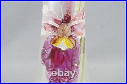Mont Joye / Legras Art Nouveau Satin Enameled Hand Painted Iris Lily Glass Vase