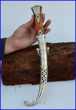 Moroccan Vintage Dagger Knife Handmade Antique Bone Handle islamic Arabic Sword