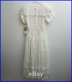 NEW Gunne Sax Jessica McClintock Lace White Long Dress Bib Prairie VTG 80s