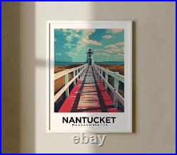 Nantucket Massachusetts Vintage Style New England FRAMED or FRAMELESS
