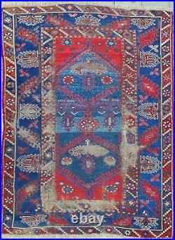 Navy Antique Rug, Anatolian rug, Bohemian rug, wool red rug, Tribal rugi nomadic