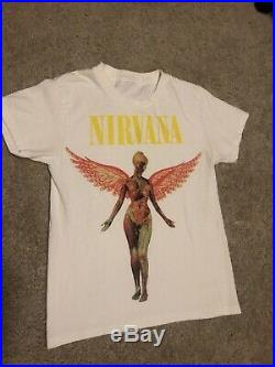 Nirvana In UTERO original VINTAGE T SHIRT women men 1990s XS-S Single Stitch VTG