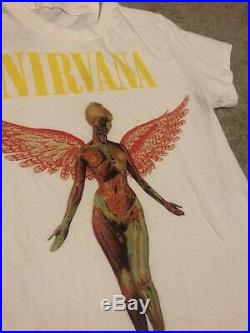 Nirvana In UTERO original VINTAGE T SHIRT women men 1990s XS-S Single Stitch VTG