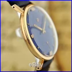 ORIGINAL GIRARD PERREGAUX 18K SOLID GOLD With BLUE DIAL MANUAL WIND GENTS WATCH