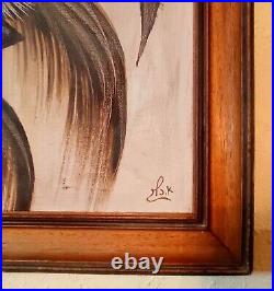Oil Canvas Painting Signed wood Frame Vintage X Art Beautiful