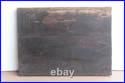 Old Vintage Christianity Paintings on Teak Wood Rare Decor Collectible Art BO-16