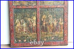 Old Vintage Paintings on Teak Wood Antique Home Decor Rare Collectible Art BO-07