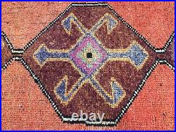 Orange runner rug, Herki rug, Floor rug, Antique rug, Vintage rug, turkish rug