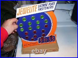 Original 1950s nos Vintage License plate Glass toppers auto Rat Hot rod Harley