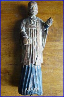 Original Antique Figurine Sapin Curé Of Ars Fir Statue