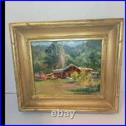 Original Antique Multicolor Rectangle Landscape Painting Frame