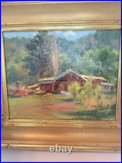 Original Antique Multicolor Rectangle Landscape Painting Frame