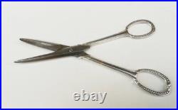Original Antique Pair Of Silver And Steel Scissors Marked