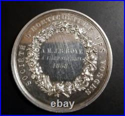 Original Antique Silver Medal Jean De La Quintinie 1868
