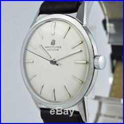 Original Breitling Geneve Swiss Manual Wind Midsize St Steel Vintage Watch