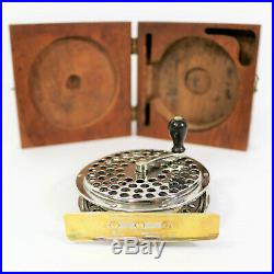 Original C. F. Orvis Trout Fly Reel May 12 1874 Patent + Walnut Presentation Case