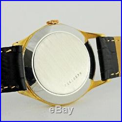 Original Gold Plated Girard Perregaux Black Dial Manual Wind Gents Watch