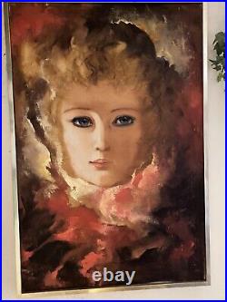 Original Oil Painting Signed Victorian lady rare stunning Art Nouveau