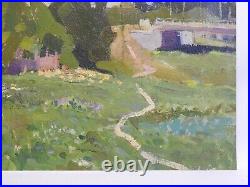 Original Oil Painting Summer Landscape Vintage Antique Soviet Impressionism Art