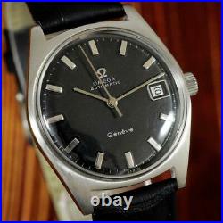 Original Omega Geneve Automatic Sc Quickset Date Steel Swiss Gents Watch 166.041
