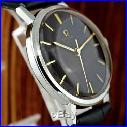 Original Omega Seamaster Serviced Manual Wind Black Dial Steel 1964' Gents Watch