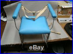 Original Teal / light blue vintage car seat auto child seat antique baby seat
