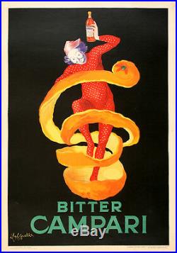 Original Vintage Poster Bitter Campari by Leonetto Cappiello 1921 RARE Italian