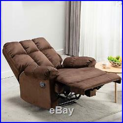 Overstuffed Manual Recliner Chair Heavy Duty Sofa Bedroom Living Room Armchair