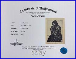 Pablo Picasso Seated Woman, 1906 Original Hand Signed Print with COA