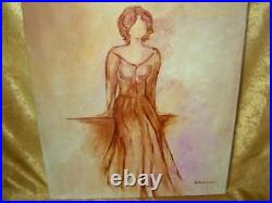 Painting, Art Deco Modernist, oil on canvas, Anonymous Beauty, signed