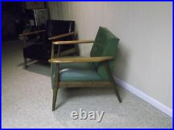 Pair Vintage Mid-Century Danish Modern Walnut Lounge Chairs