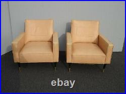 Pair Vintage Mid Century Modern Coral Accent Chairs