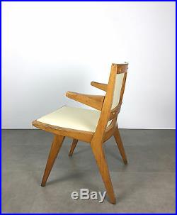 Pair Vintage Mid Century Modern Wood Chairs By Daystrom 1950's Jens Risom Style