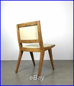 Pair Vintage Mid Century Modern Wood Chairs By Daystrom 1950's Jens Risom Style