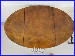 Pair of Vintage BAKER FURNITURE Petite Drop Leaf Gateleg Burled Walnut Tables