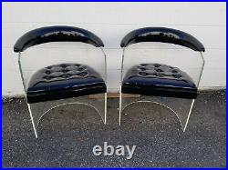 Pair of Vintage Clear Lucite Acrylic Chairs 70s Mid Century Modern