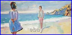 Pat McCoury Original Vintage Beach Oil Painting on Canvas