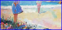 Pat McCoury Original Vintage Beach Oil Painting on Canvas