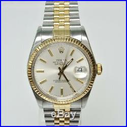 ROLEX MENS DATEJUST 18K YELLOW GOLD & STAINLESS STEEL WATCH With ORIGINAL BAND