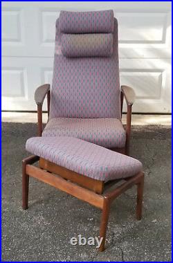 Rare MID Century Modern Folke Ohlsson Dux Reclining Lounge Chair & Ottoman