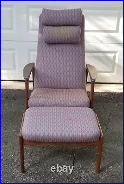 Rare MID Century Modern Folke Ohlsson Dux Reclining Lounge Chair & Ottoman