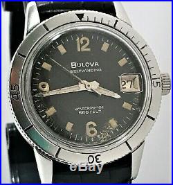 Rare Vintage 1965 Bulova Diver 666 Feet! Original Hands & Dial! USA Seller