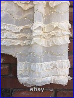Real 1920s Lingerie Silk Chiffon Embroidered Ruffle Panty Bloomers Pantaloons