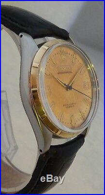 Rolex Oyster Perpetual 34mm 14k/ss Gold Mens Watch ORIGINAL Silvered Dial 1955