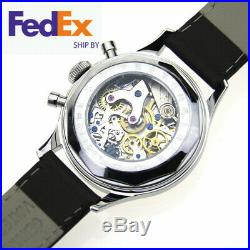 Seagull Chronograph Mens Wristwatch Pilot Reissue 304 1963 vintage Ivory Panda