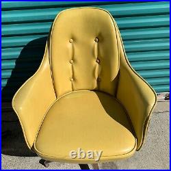 Set Of 2 Vintage MCM Yellow Arm Chair Mid Century Modern Office Chair