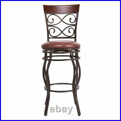 Set of 4 Vintage Bar Stools Swivel Padded Seat Bistro Dining Kitchen Pub Chair
