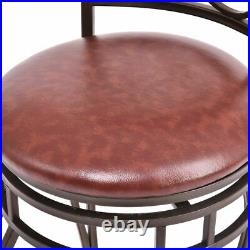 Set of 4 Vintage Bar Stools Swivel Padded Seat Bistro Dining Kitchen Pub Chair